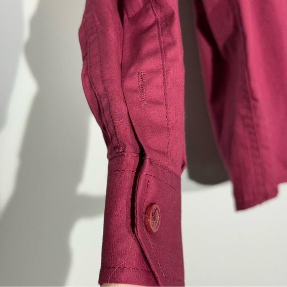 Spring Notion Burgundy Long Sleeve Button Up Shirt Toddler Boy Size 3T - Picture 4 of 8